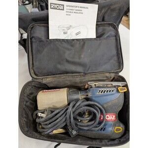 Ryobi Corded Palm Sander S652D - 1/4'' Sheet w/ Case Dust Bag & Carrying Case